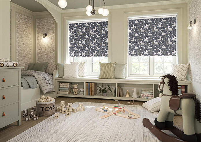 Bunny Meadows, Moonlit Grey - Roller Blind - Image 7